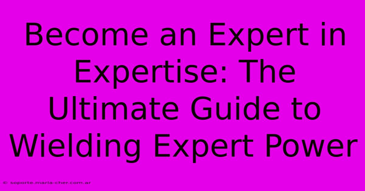 Become An Expert In Expertise: The Ultimate Guide To Wielding Expert Power