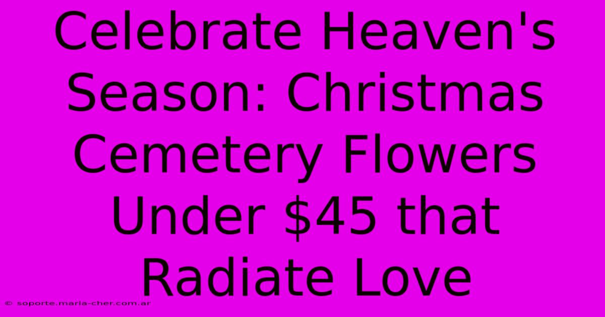 Celebrate Heaven's Season: Christmas Cemetery Flowers Under $45 That Radiate Love