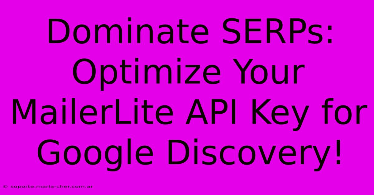 Dominate SERPs: Optimize Your MailerLite API Key For Google Discovery!