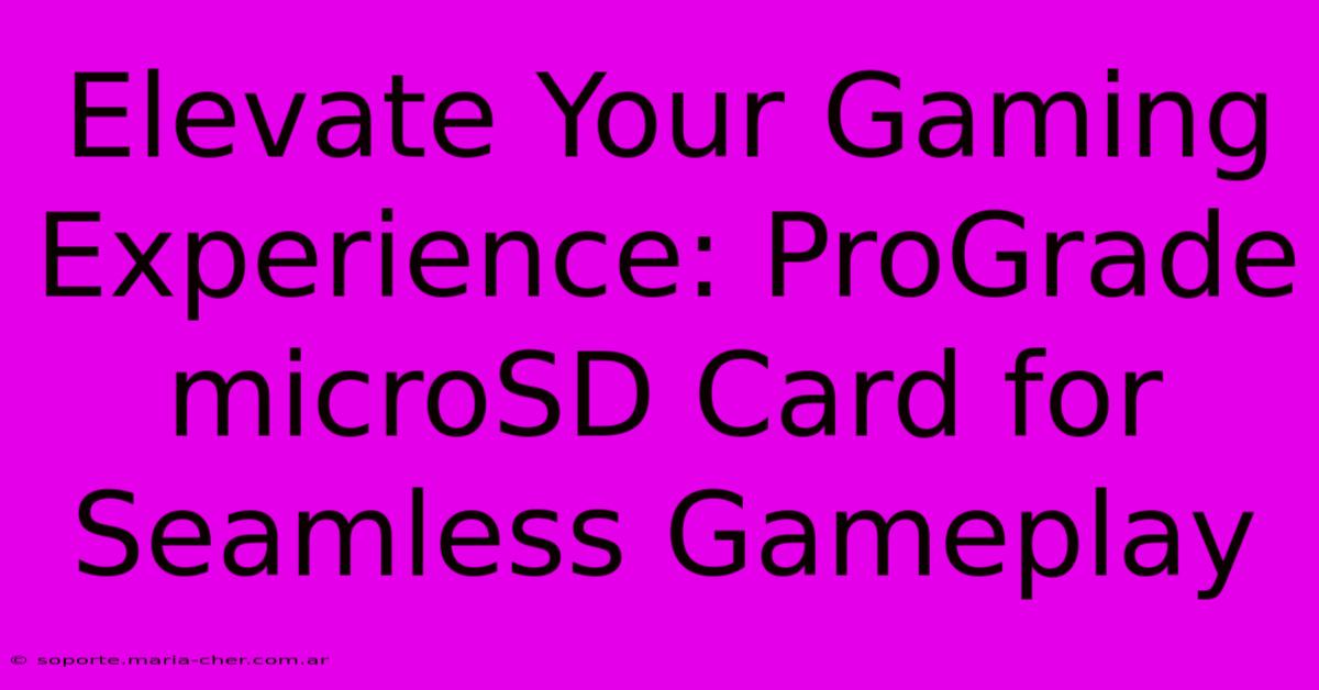 Elevate Your Gaming Experience: ProGrade MicroSD Card For Seamless Gameplay