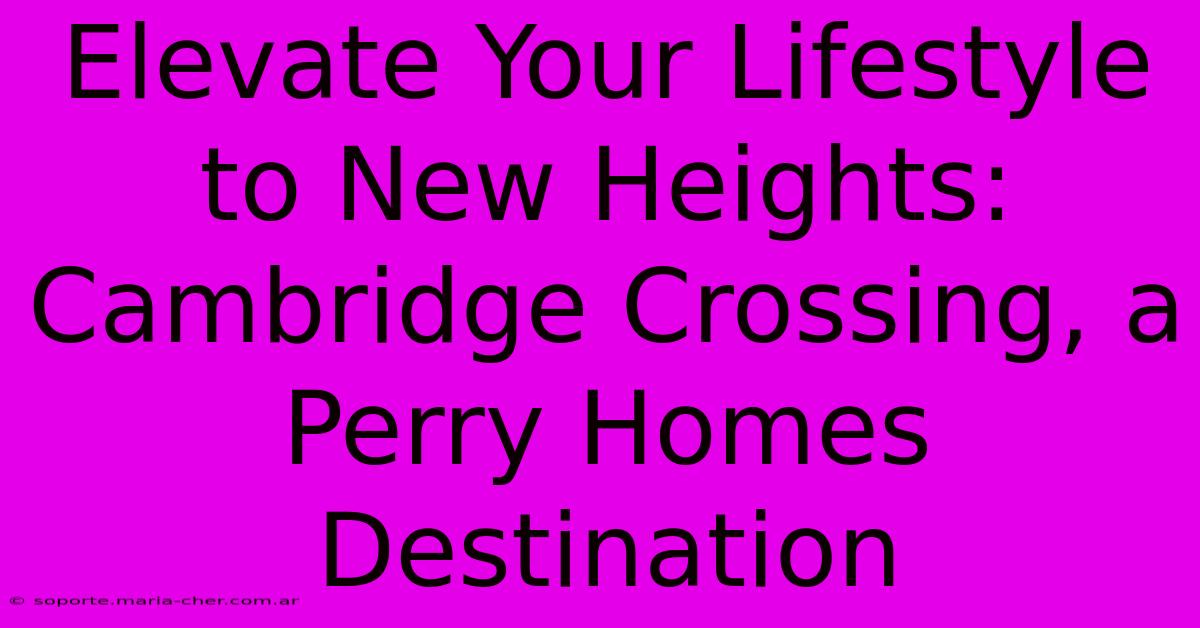 Elevate Your Lifestyle To New Heights: Cambridge Crossing, A Perry Homes Destination