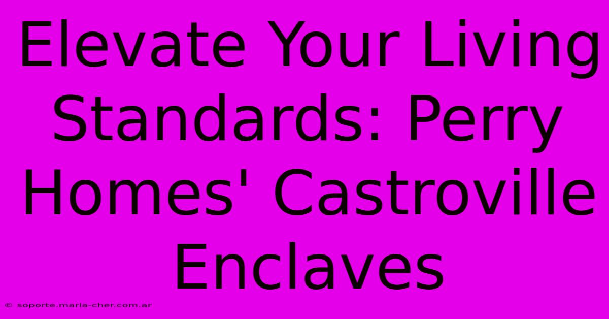 Elevate Your Living Standards: Perry Homes' Castroville Enclaves