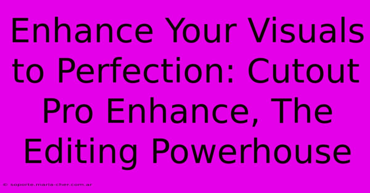 Enhance Your Visuals To Perfection: Cutout Pro Enhance, The Editing Powerhouse