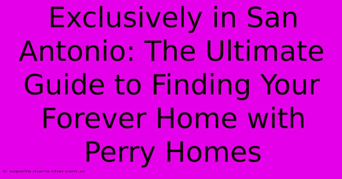 Exclusively In San Antonio: The Ultimate Guide To Finding Your Forever Home With Perry Homes