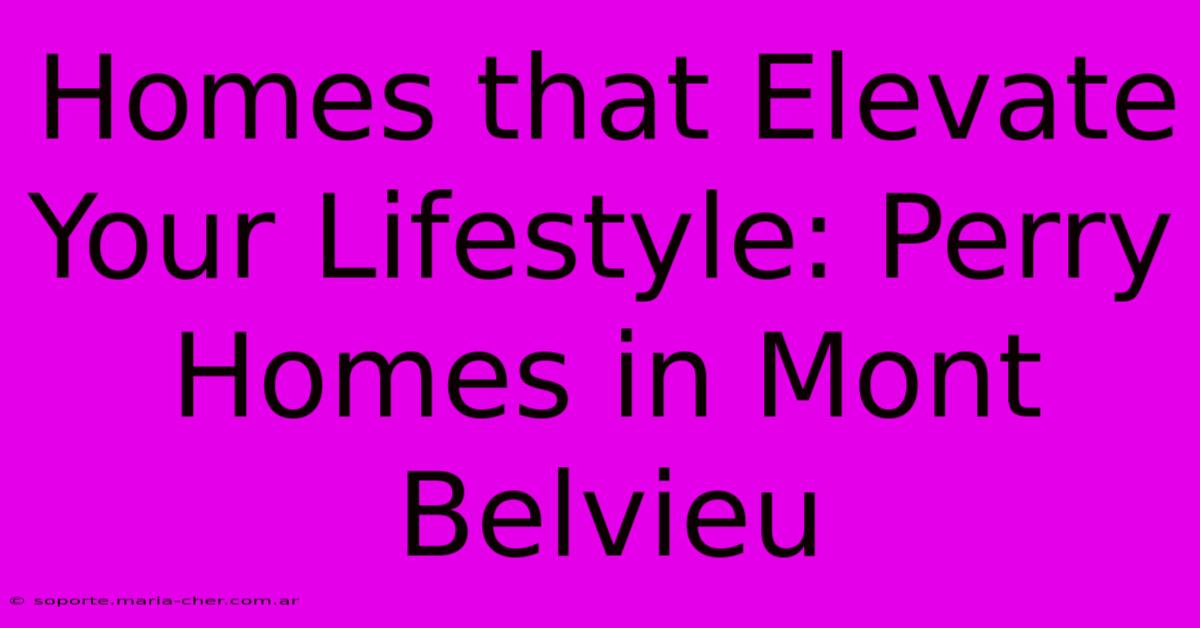 Homes That Elevate Your Lifestyle: Perry Homes In Mont Belvieu