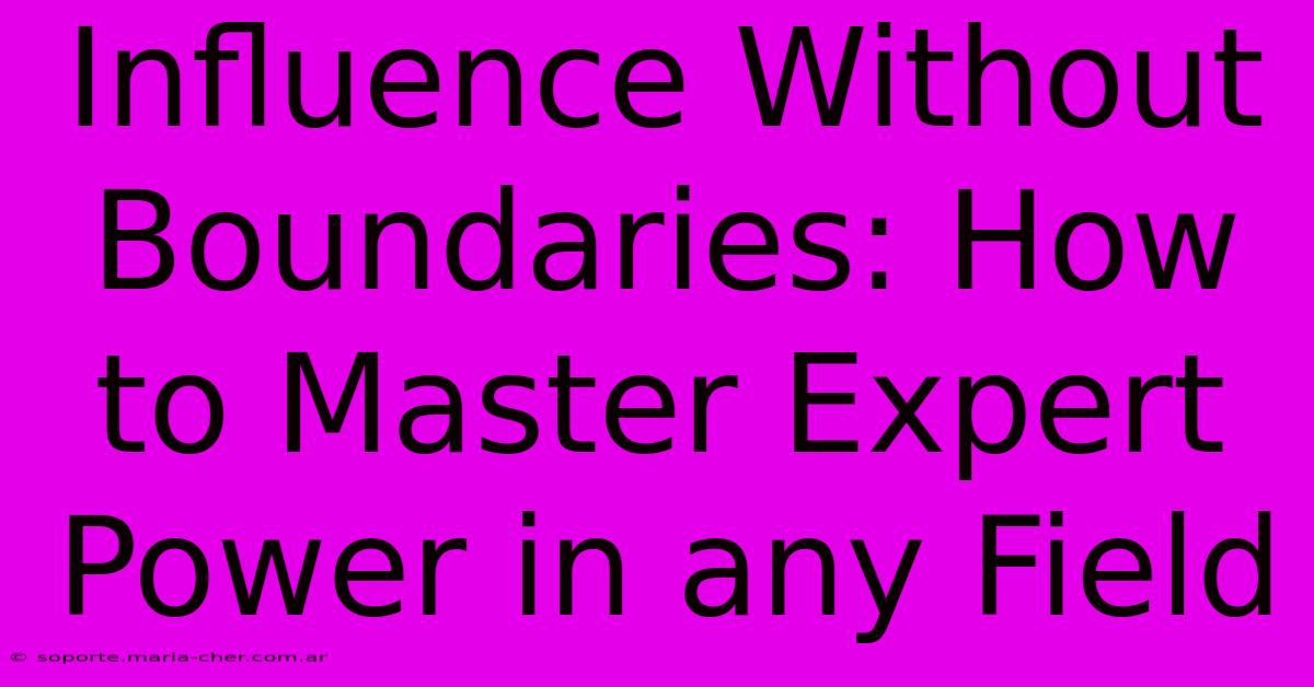 Influence Without Boundaries: How To Master Expert Power In Any Field