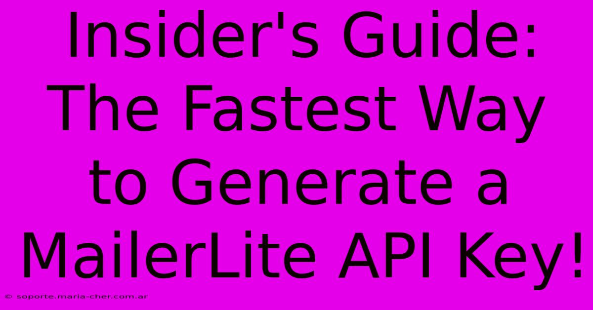 Insider's Guide: The Fastest Way To Generate A MailerLite API Key!