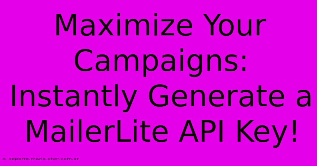 Maximize Your Campaigns: Instantly Generate A MailerLite API Key!