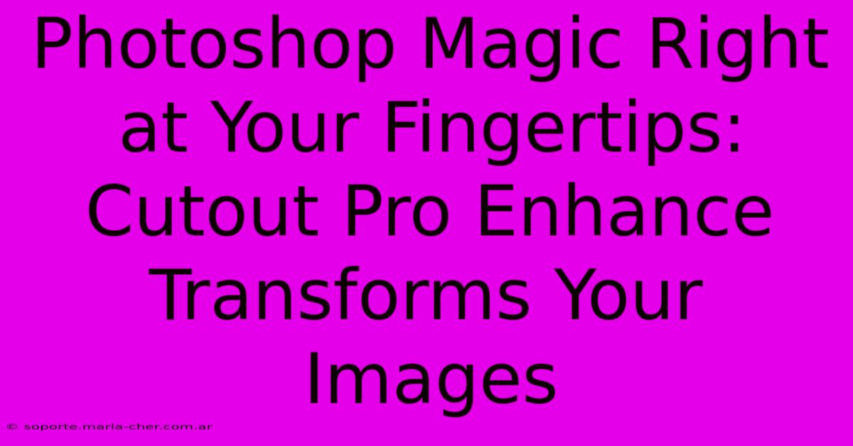 Photoshop Magic Right At Your Fingertips: Cutout Pro Enhance Transforms Your Images