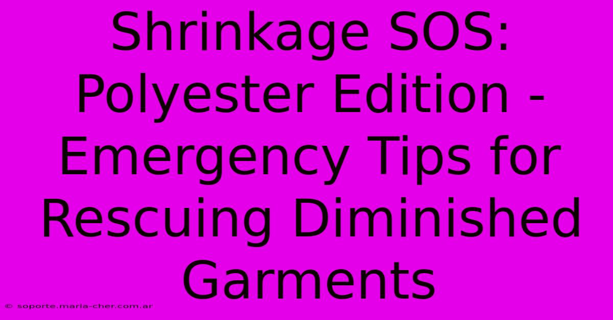 Shrinkage SOS: Polyester Edition - Emergency Tips For Rescuing Diminished Garments