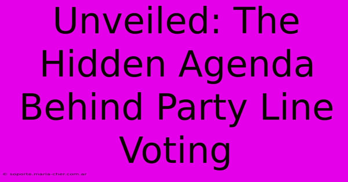 Unveiled: The Hidden Agenda Behind Party Line Voting