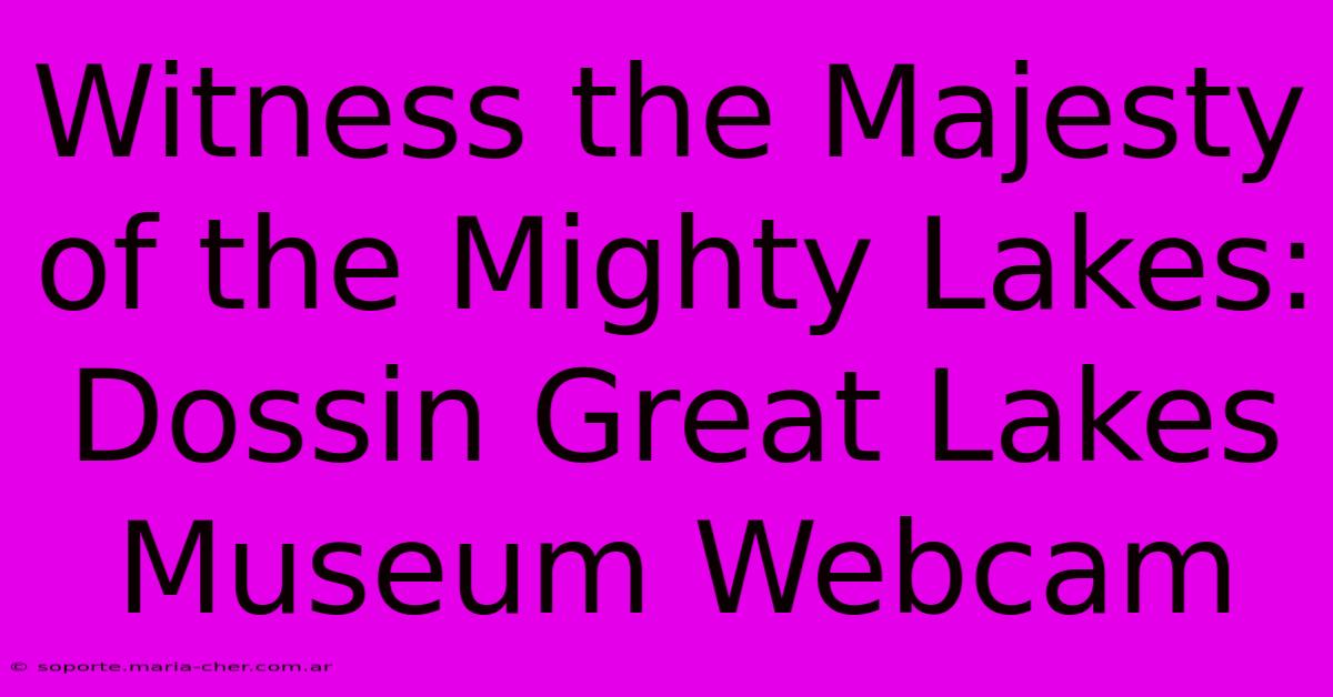 Witness The Majesty Of The Mighty Lakes: Dossin Great Lakes Museum Webcam